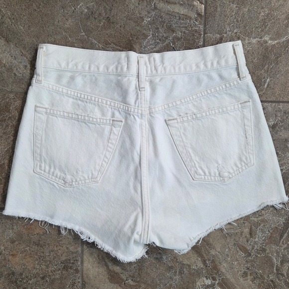 AGOLDE Parker High Rise White Denim Cutoff Shorts A026B-1183 Size 24 - Picture 8 of 8